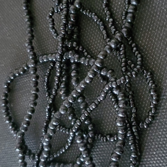 SET OF 2(34in each)BLACK BEADS NECKLACES - Picture 3 of 3